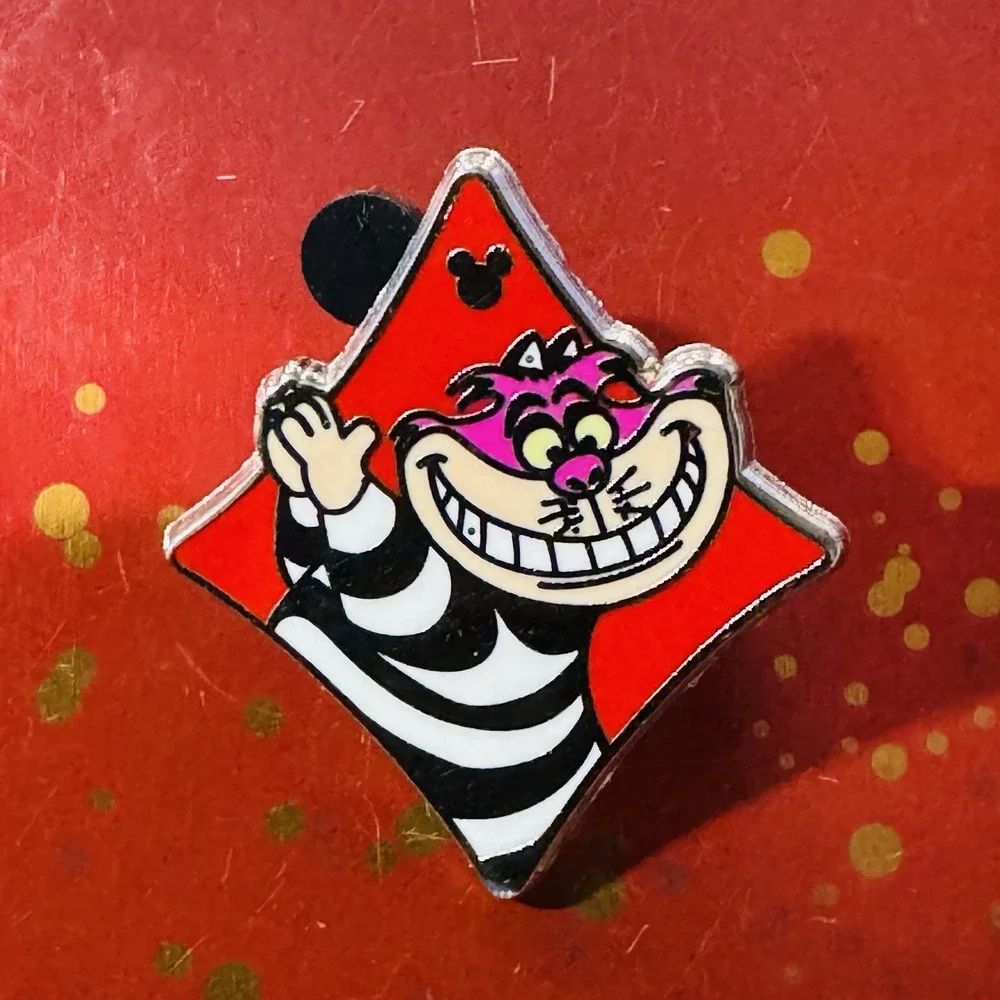 DISNEY PIN TRADING CHESHIRE CAT FROM ALICE IN WONDERLAND HIDDEN MICKEY DIAMOND